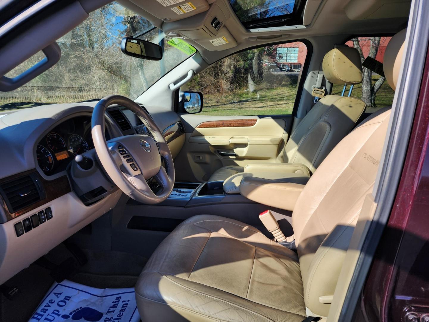 2014 Burgandy /BEIGE Nissan Armada Platinum (5N1AA0ND2EN) with an 5.6 V-8 engine, Automatic transmission, located at 1221 Madison St., Shelbyville, TN, 37160, (931) 680-9439, 0.000000, 0.000000 - Photo#8